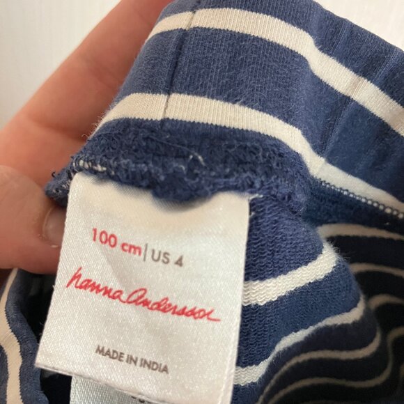 Hanna Andersson blue striped leggings, size 4 - Picture 6 of 7